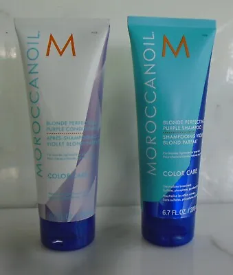 DUO MOROCCANOIL BLONDE PERFECTING PURPLE SHAMPOO AND CONDITIONER 6.7 Oz • $35