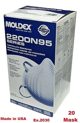 New MOLDEX 2200 N95 Box Of 20 Particulate Respirator Medium/Large-Ex.2030 F.Ship • $14.40