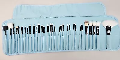 Yuwaku Makeup Brush Set Soft Brushes Blue Travel Bag Case 32pcs Various Sizes • $10