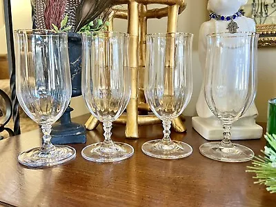 Mikasa Sonata Gold Rim Optic Glass Set Of 4 Wine Or Iced Tea Goblets Your Choice • $48.50