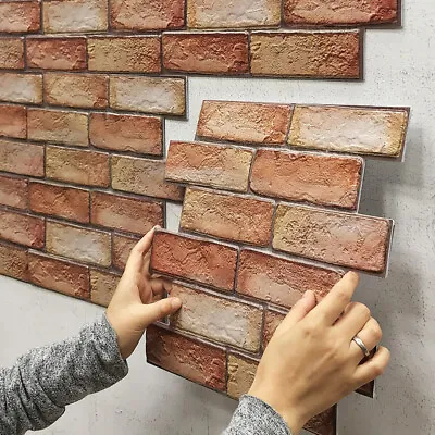 £13.66 • Buy 10Pcs 3D Tile Brick Wall Sticker Waterproof Self-adhesive PVC Panel Wallpaper UK