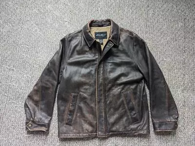 Vintage EDDIE BAUER Brown M Jacket PATINA Motorcycle • $199.95