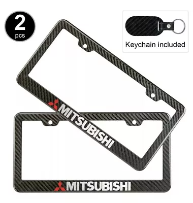 2pcs Mitsubishi License Plate Frame Carbon Fiber Look Style Plastic  • $21.95