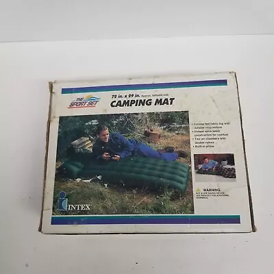 Vintage Intex Camping Inflatable Mat 29  × 72  Canvas Top Fabric NOS • $29.95