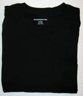 NEW Amazon Essentials Mens Black Long Sleeve Classic Tee Pocket T-Shirt Cotton S • $9.95