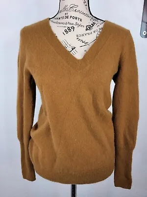 J Crew Collection Sweater Womens Medium 100% Italian Cashmere V Neck Brown • $29.21