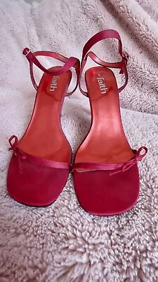 Vintage Deep Red Faith Strappy Stiletto Sandals Size 6 • £15