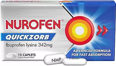 Nurofen Quickzorb 12S Caplets 342Mg Ibuprofen Lysine Pain Relief 0.015 Kilog... • $5.70