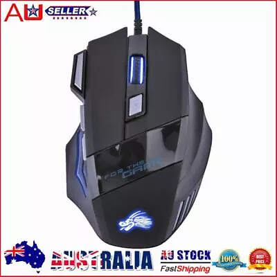 5500DPI LED Optical USB Wired Gaming Mouse 7 Buttons Gamer Computer Mice AU • $11.76