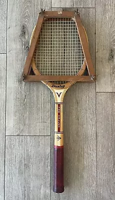 VINTAGE Dunlop Tennis Racquet With Wooden Racquet Head Cover Medium • $28.99