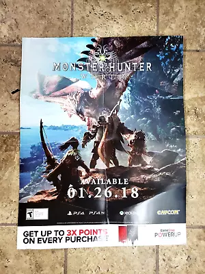 Monster Hunter World PROMO GameStop Store Display Thick Poster 22 X 28  • $60.49