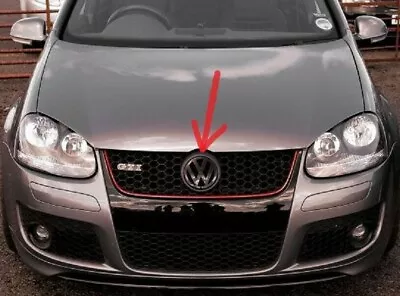 $39.95 • Buy GLOSS Black Front Grill Badge Emblem Rabbit GOLF MK5 GTI JETTA GLI 2006-2009 DSG