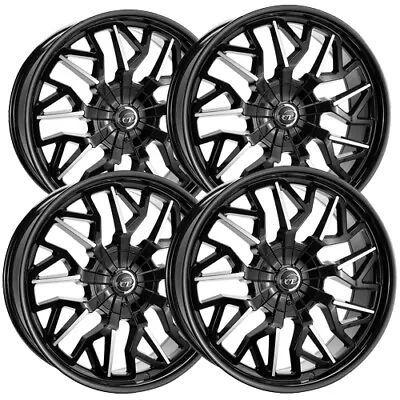 (Set-4) VCT Cyclone 22x8.5 5x110/5x115 +38mm Black/Machined Wheels Rims 22  Inch • $1087.96