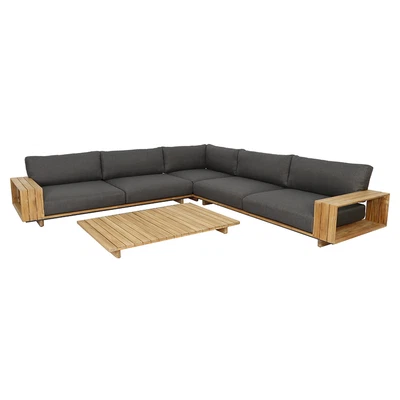 $7590 • Buy NEW Coolangatta Corner Teak And Aluminium Lounge Setting - Outdoor Lounges