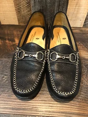 Martin Dingman Men’s Size 10M Black Leather Horse Bit Loafer Dress Shoes • $79.99