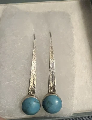 $49 • Buy Sterling Silver & Turquoise Silpada “Swan Dive” Earrings W2132 New