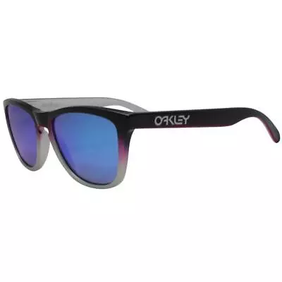 Oakley OO 9013-F0 55 Frogskins Black Pink Silver Fade Prizm Sapphire Sunglasses • $90.66