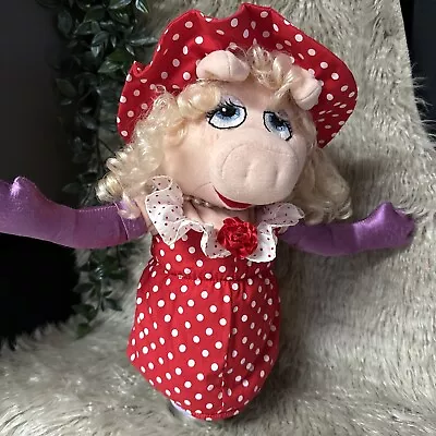 Jim Henson The Muppets Miss Piggy Red Polka Dot Plush Hand Pearls Puppet Eden • $28