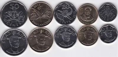 $4.39 • Buy Swaziland - Set 5 Coins 10 20 50 Cents 1 2 Emalangeni 2015 UNC Lemberg-Zp