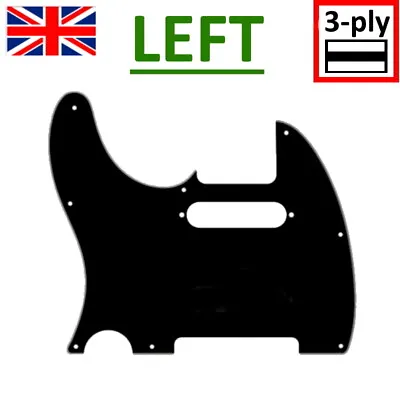£9.96 • Buy LEFT Hand Tele Telecaster Scratchplate BLACK 8 Screw Pickguard Scratch Plate UK