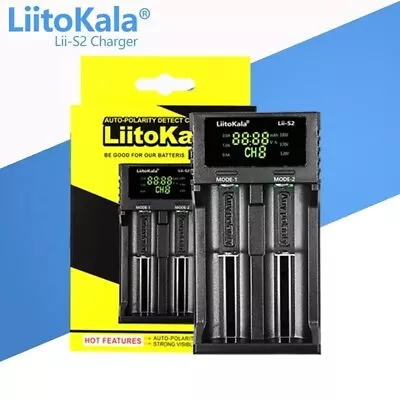 LiitoKala LiiS2 Smart Battery Chargers Ni-MH 1.2V Li-ion 3.2V 3.6V 3.7 4.2V • £16.90