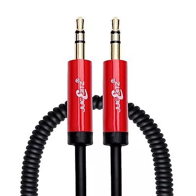 Premium 3.5mm Retractable Coil Sprung Audio Headphone Car Stereo AUX PC Cable • £5.69