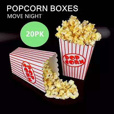 20 X Popcorn Boxes Circus Sleepover Birthday Party Supplies Movie Night Carnival • $16.16