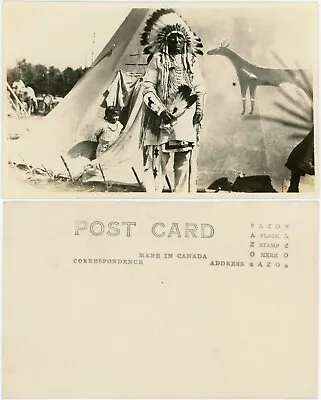 CANADA C1950 NATIVE AMERICAN RP CLEAR PPC • £15
