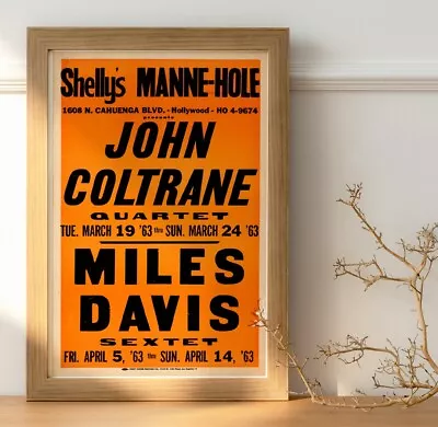 John Coltrane Miles Davis 1963 Live Concert Jazz Venue Tour Poster : 36 X24  • £8.99