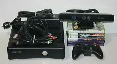 Microsoft Xbox 360 S Slim 250GB Console Bundle W/ Controller Kinect 7 Games • $119.99