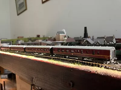 N Gauge Rake Of Lima BR Mk1 Coaches (x4) In BR  And LMS Maroon Livery • £21