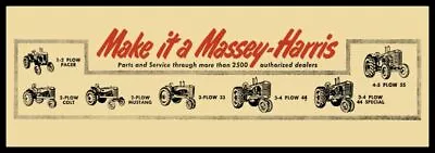 1954 Massey Harris Tractors NEW Metal Sign: Mustang Colt Pacer 44 Special + • $21.88