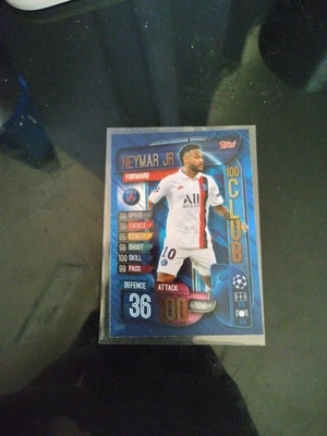 $0.99 • Buy Topps Chrome Match Attax Neymar 100 Club Blue Foil