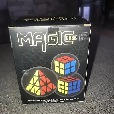 Educational 3 Pack Magic Cube Set - Speed Cubes 3X3 2X2 Pyramid Toy • $12.99