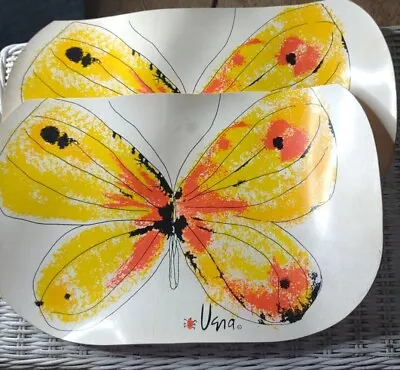 Vtg Vera Neumann Placemats Set Of 2 Rare Vinyl Butterfly Read • $24.99