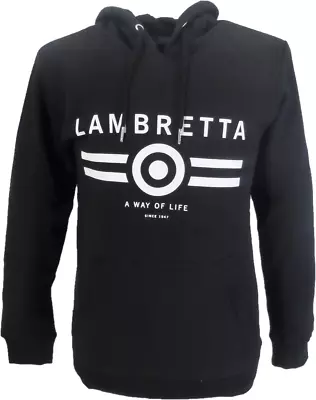 Lambretta Mens Black Target Logo Hooded Top • £34.99