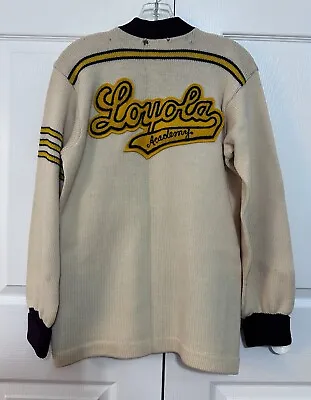 Loyola Acadamy Vtg Letterman University Varsity Cardigan Sweater 50's/60's (105) • $74.99