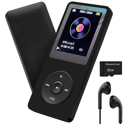 MP3 Player 32GB With Speaker Earphone Portable HiFi Lossless Sound MP3 • $27.59
