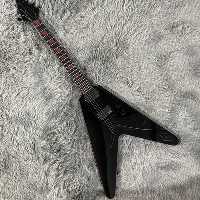 $299 • Buy Solid Body Fly V Electric Guitar Black Ebony Fretboard Red Binding Free Shipping