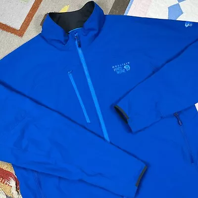 Mountain Hardwear Softshell Jacket Full Zip Blue Outdoors Winter Men's XL • $34.95