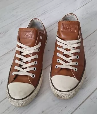 Converse Chuck Low Mens Clay Tan Brown Leather Sneakers Pumps Size 10 44 • £29.99