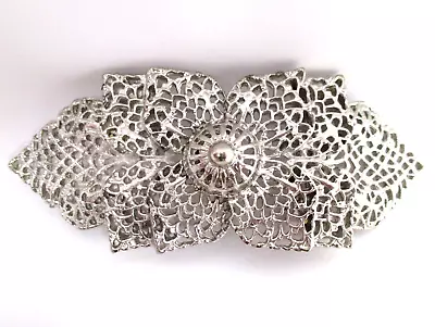 Vintage Mimi Di N Belt Buckle Silver Metal Two Piece 1980s Fancy Ornate Designer • $19.99