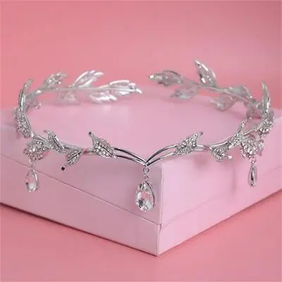 $14.80 • Buy Crystal Tiara Wedding Bride Princess Rhinestone Hair Pearl Headband Crown Bridal