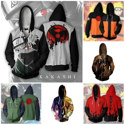 Cosplay Naruto0 Hoodies Full Zip Sweatshirts Unisex Hooded Jacket Costume Gifts • £25.19