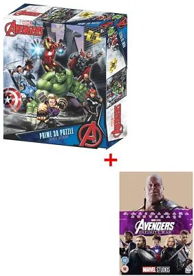 £11.99 • Buy Avengers Battle 500 Piece 3D Jigsaw Puzzle + Avengers: Infinity War (DVD)