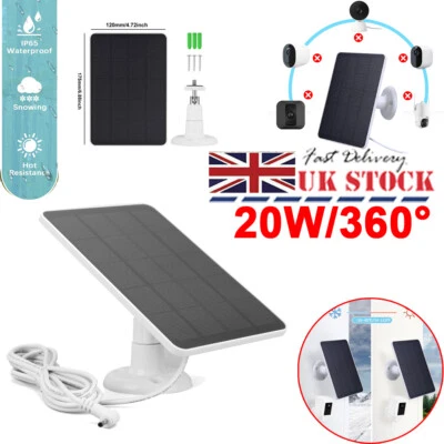 £2.99 • Buy 20W Solar Panel Charger Kit IP65 For Ring Spotlight Camera Ring Stick Up Camera