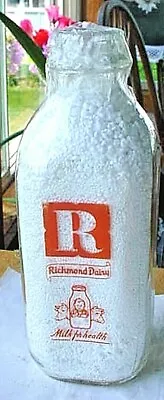 $1.35 • Buy  Richmond Dairy ( Richmond, Va.) Orange Pryo Quart Milk Bottle-vintage