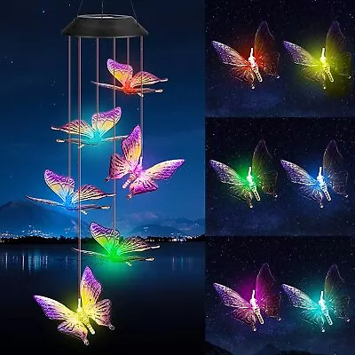 £9.72 • Buy Solar Powered Wind Chimes LED Lights Changing Garden Outdoor Hanging Decor Lamps
