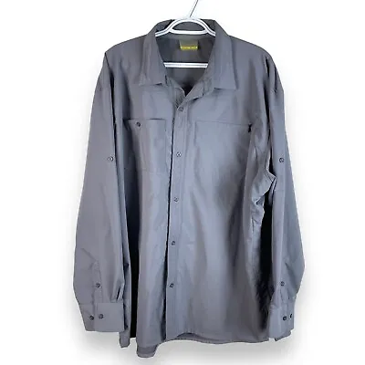 Cabelas Guidewear Vented Fishing Shirt Mens 2XL Dark Gray Long Sleeve Polyester • $22