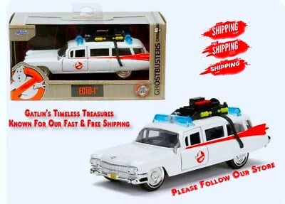 Jada Ghost Busters Cadillac Ambulance Ecto-1 White 1:32 Diecast Model • $22.99